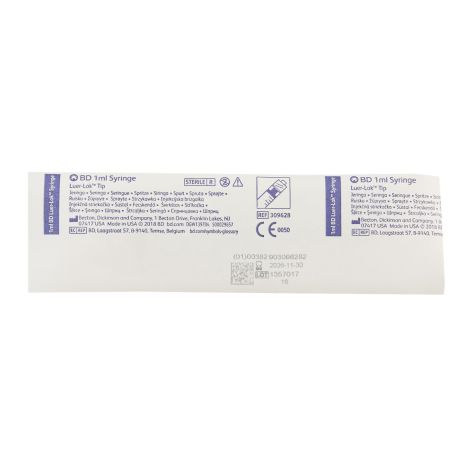General Purpose Syringe BD Luer-Lok™ 1 mL Luer Lock Tip Without Safety