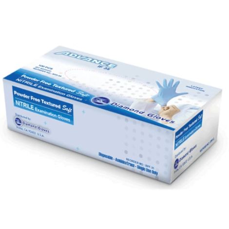 Exam Glove, Blue Nitrile, Diamond Advance IC