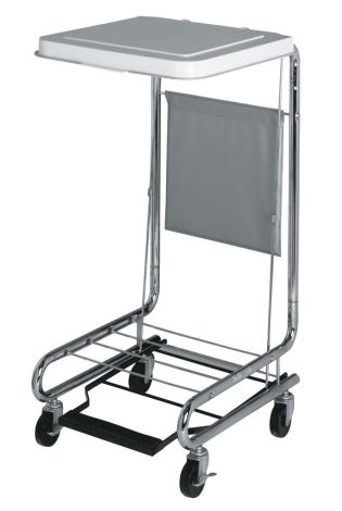 Hamper With Foot Pedal, Lid, Locking Casters