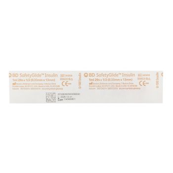 SafetyGlide™ Syringe Insulin w/needle 1cc 29g x .5 Inch