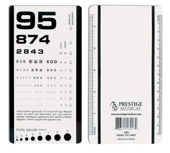 Pocket  Eye Chart, 3.5 x 6.6 Inch